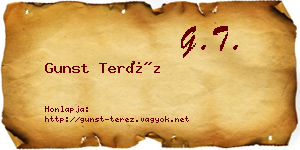 Gunst Teréz névjegykártya